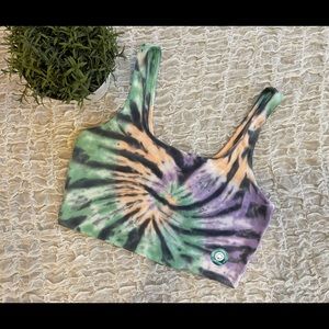 Aeropostale Tie Dye Crop Tank Top Cropped Shirt Cotton Cami Soft Layering Tee